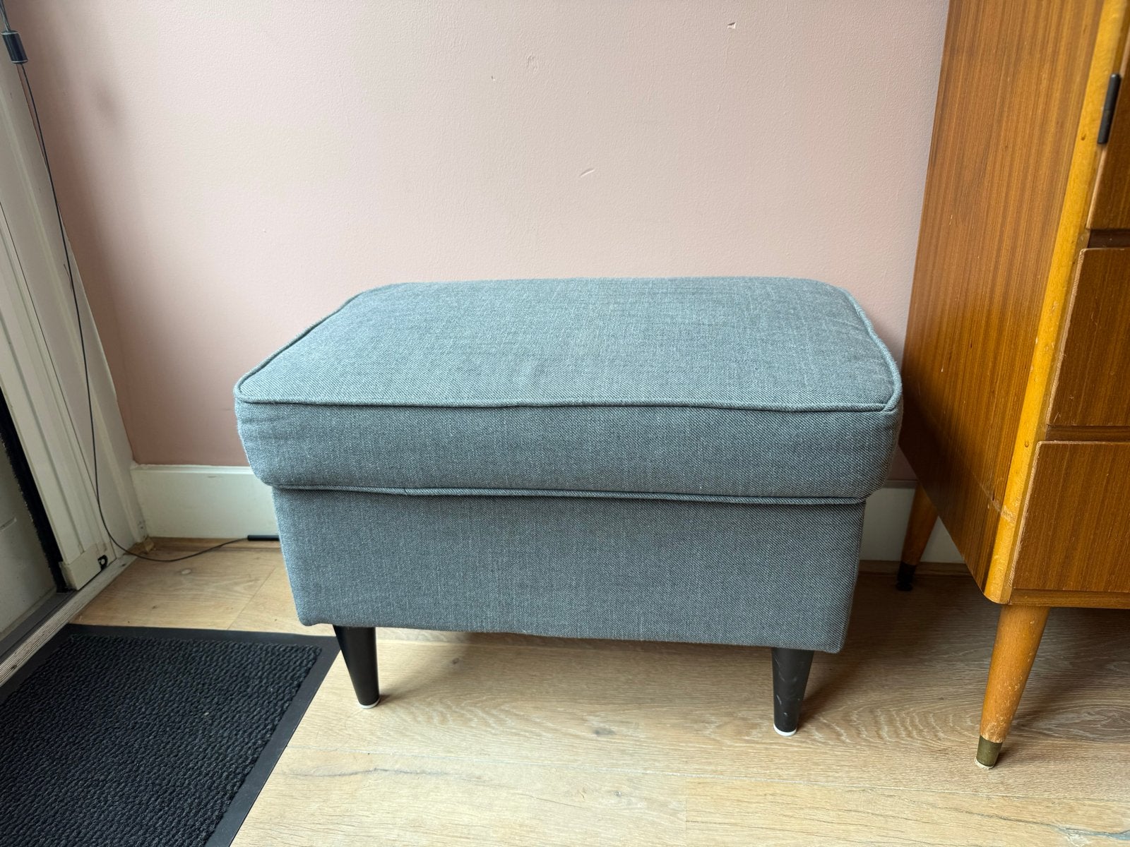 IKEA Strandmon Voetenbank grijs, Huis en Inrichting, Ophalen, Minder dan 50 cm, Gebruikt, 50 tot 75 cm