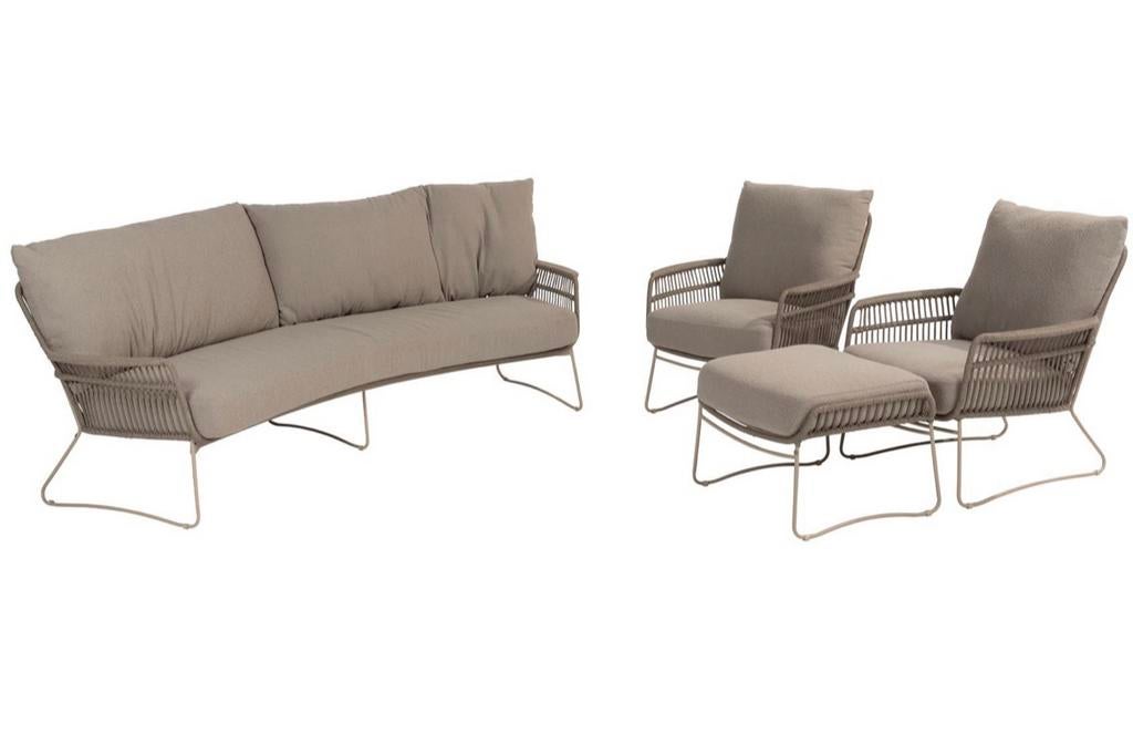 Koopje! 4 Seasons Outdoor Botanic loungeset met voetenbankje, Tuin en Terras, Tuintafels, Ophalen, Nieuw, Ovaal, Overige materialen