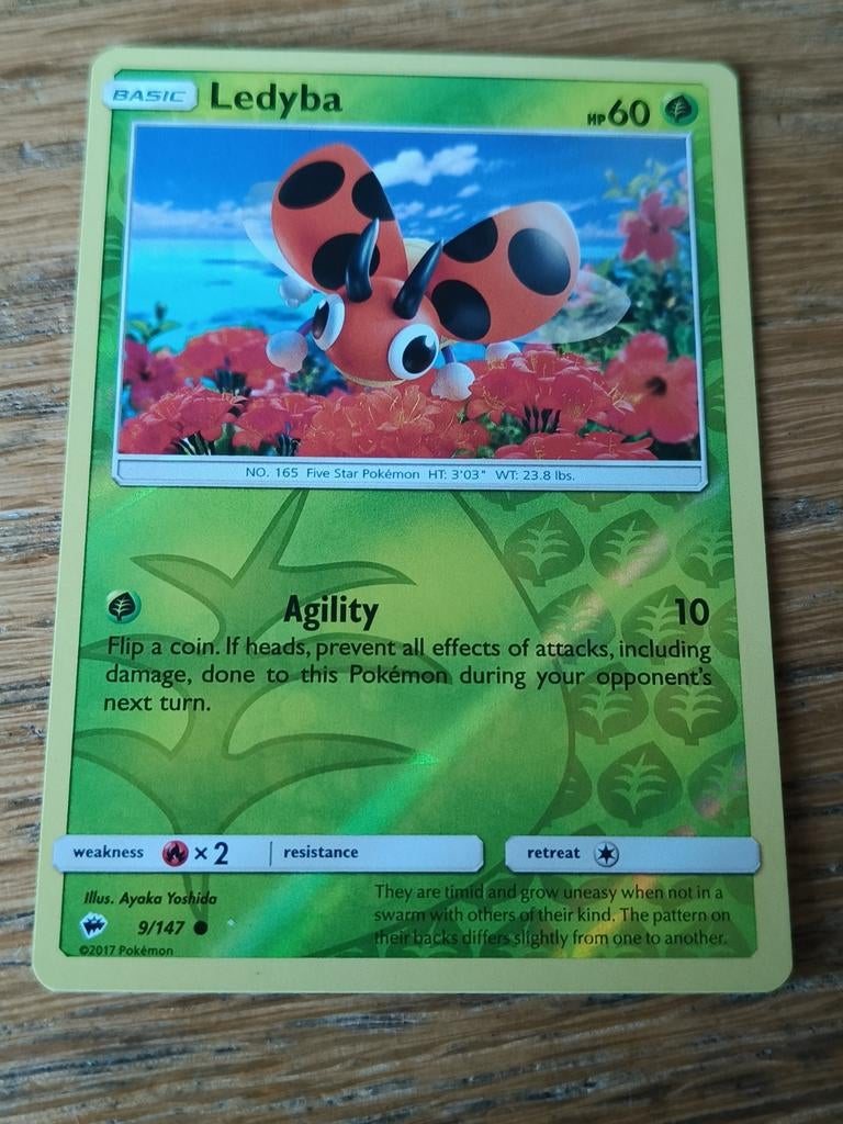 Ledyba reverse holo 009/147 burning shadows, Ophalen of Verzenden, Zo goed als nieuw, Losse kaart, Foil