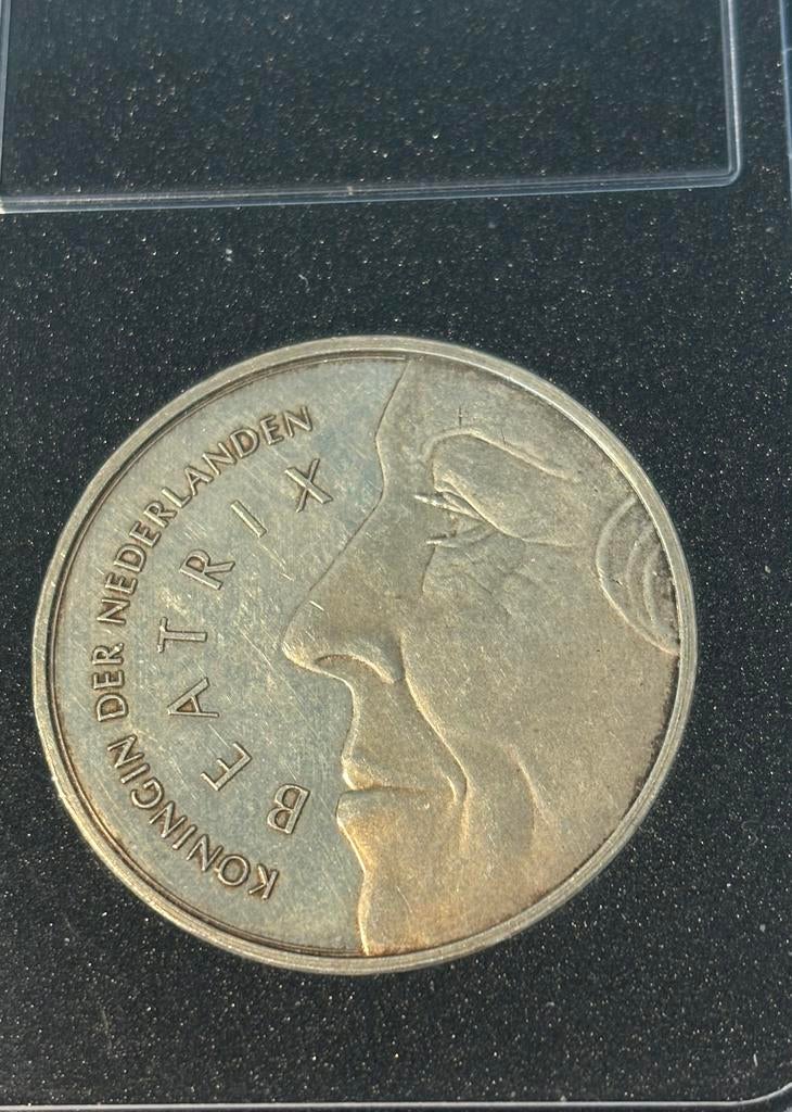 Zilveren 50 gulden in MS65, Koningin Beatrix, Zilver, Ophalen of Verzenden, Losse munt