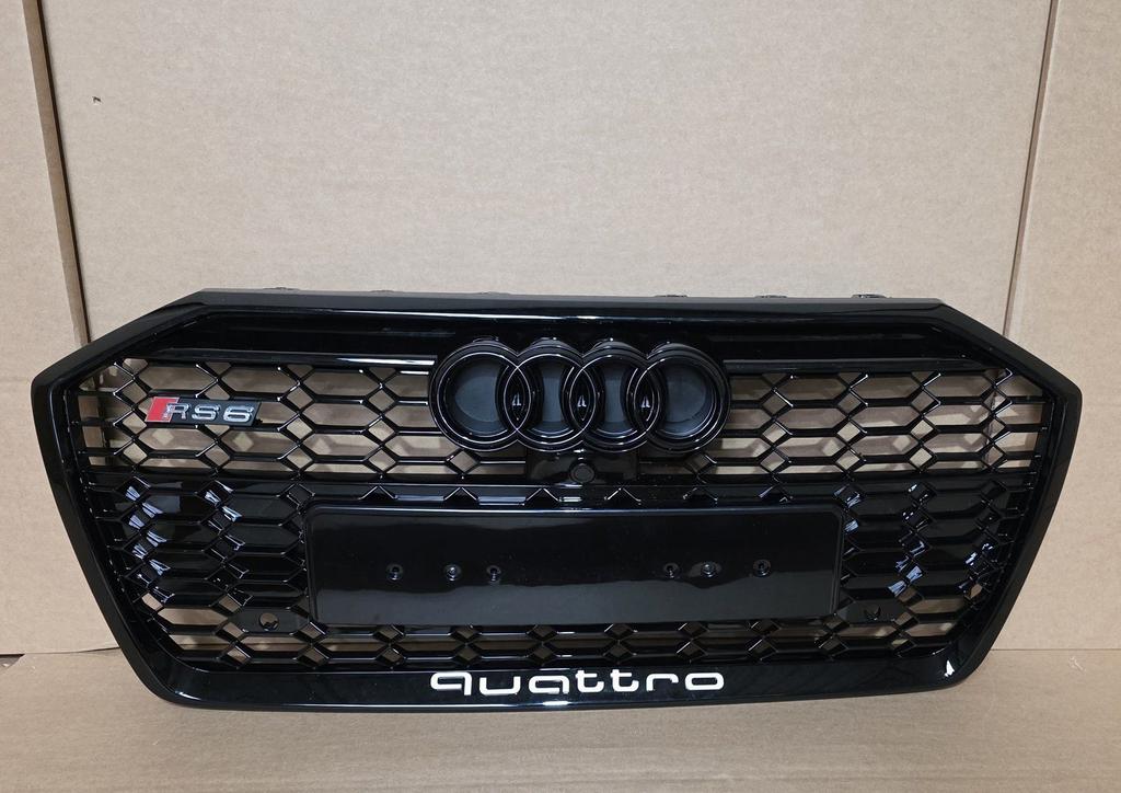 Grill Audi A6 C8 4K S-line S6 RS6 LOOK GRILLE HOOGLANS ZWART, -, Voor, Nieuw, Bumper
