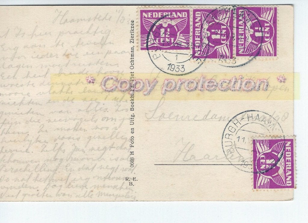 Haamstede  Het Anker  * 1933 *, Verzenden, 1920 tot 1940, Gelopen, Zeeland