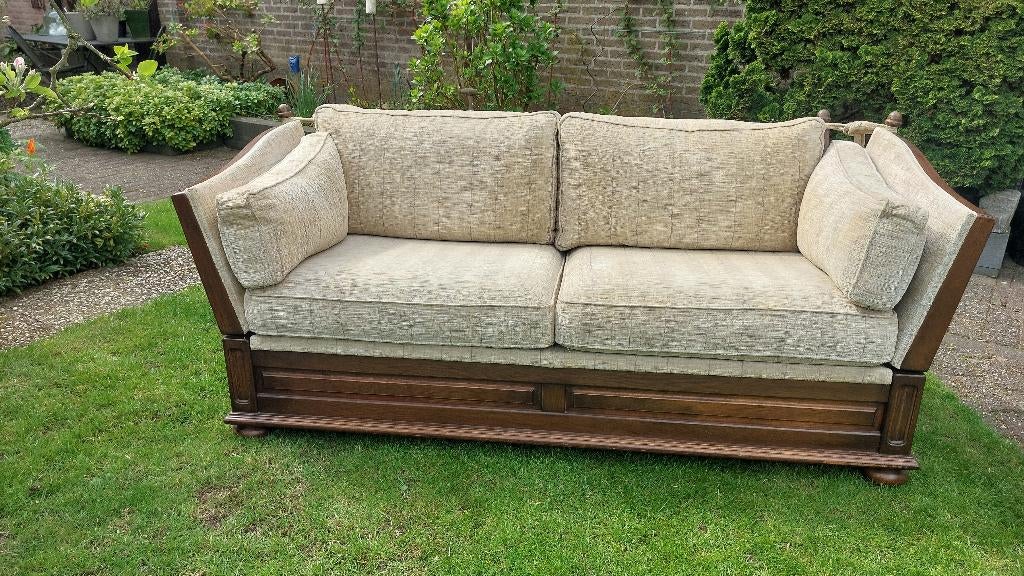 Klassieke massief eiken kasteelbank, Huis en Inrichting, Ophalen, Gebruikt, Klassiek, 150 tot 200 cm
