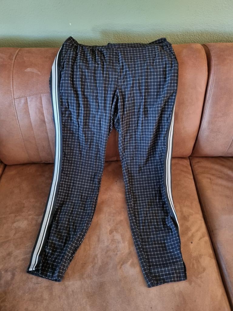 Studio Anneloes Broek Zwart Geruit met Witte Streep Maat M, Kleding | Dames, Broeken en Pantalons, Maat 38/40 (M), Studio Anneloes