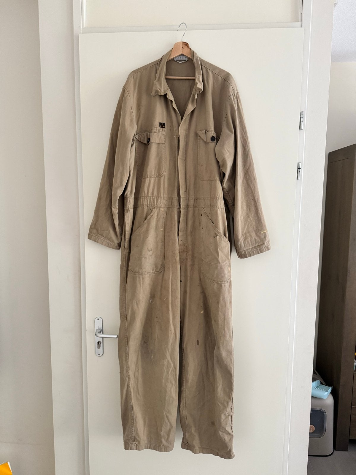 KLM werkkleding overall maat 56 in khaki, Ophalen of Verzenden, Gedragen
