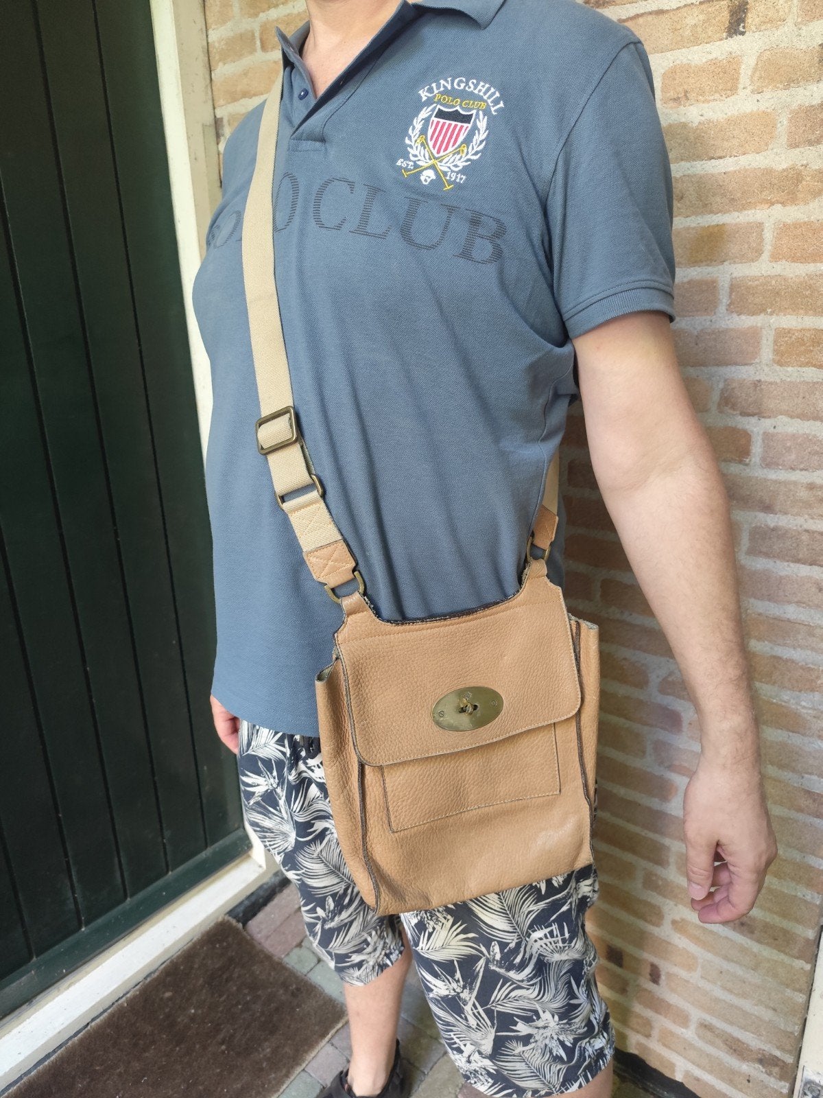 Mulberry Antony  schoudertasje / Cross-Body in beige leer, Ophalen of Verzenden