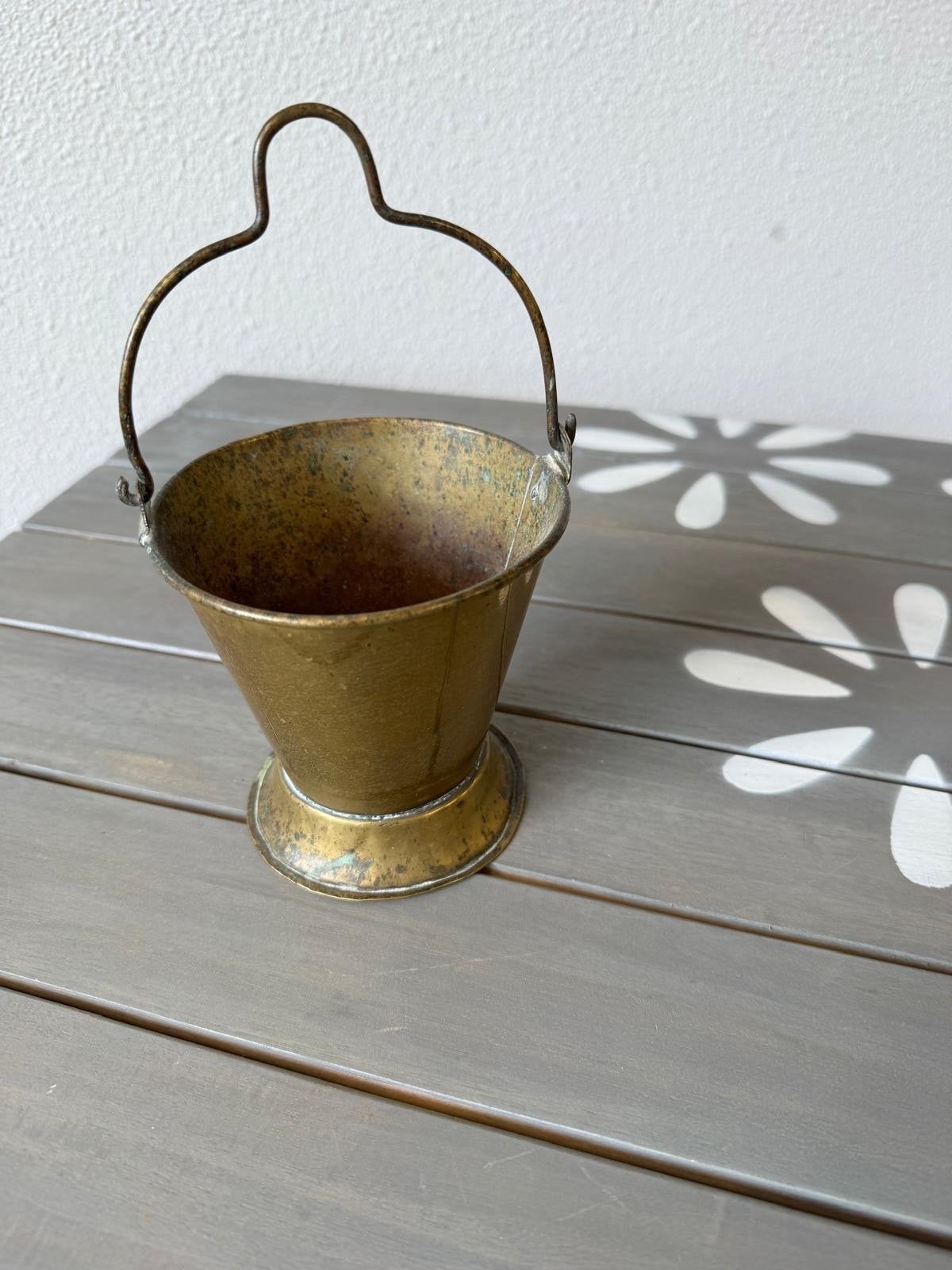 Antiek koperen mini emmertje - Wijwateremmer / Luciferemmer, Ophalen of Verzenden, Koper