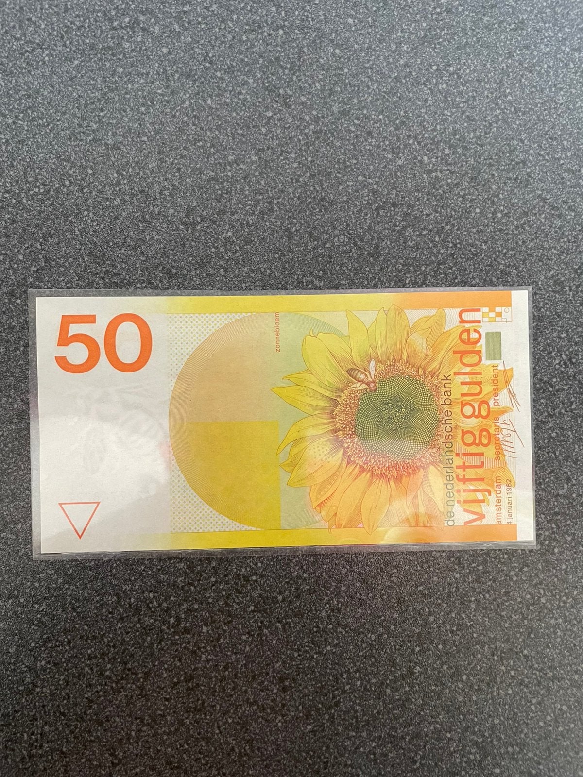 50 gld 1982 zonnebloem unc—, Postzegels en Munten, Bankbiljetten | Nederland, Ophalen of Verzenden, 50 gulden