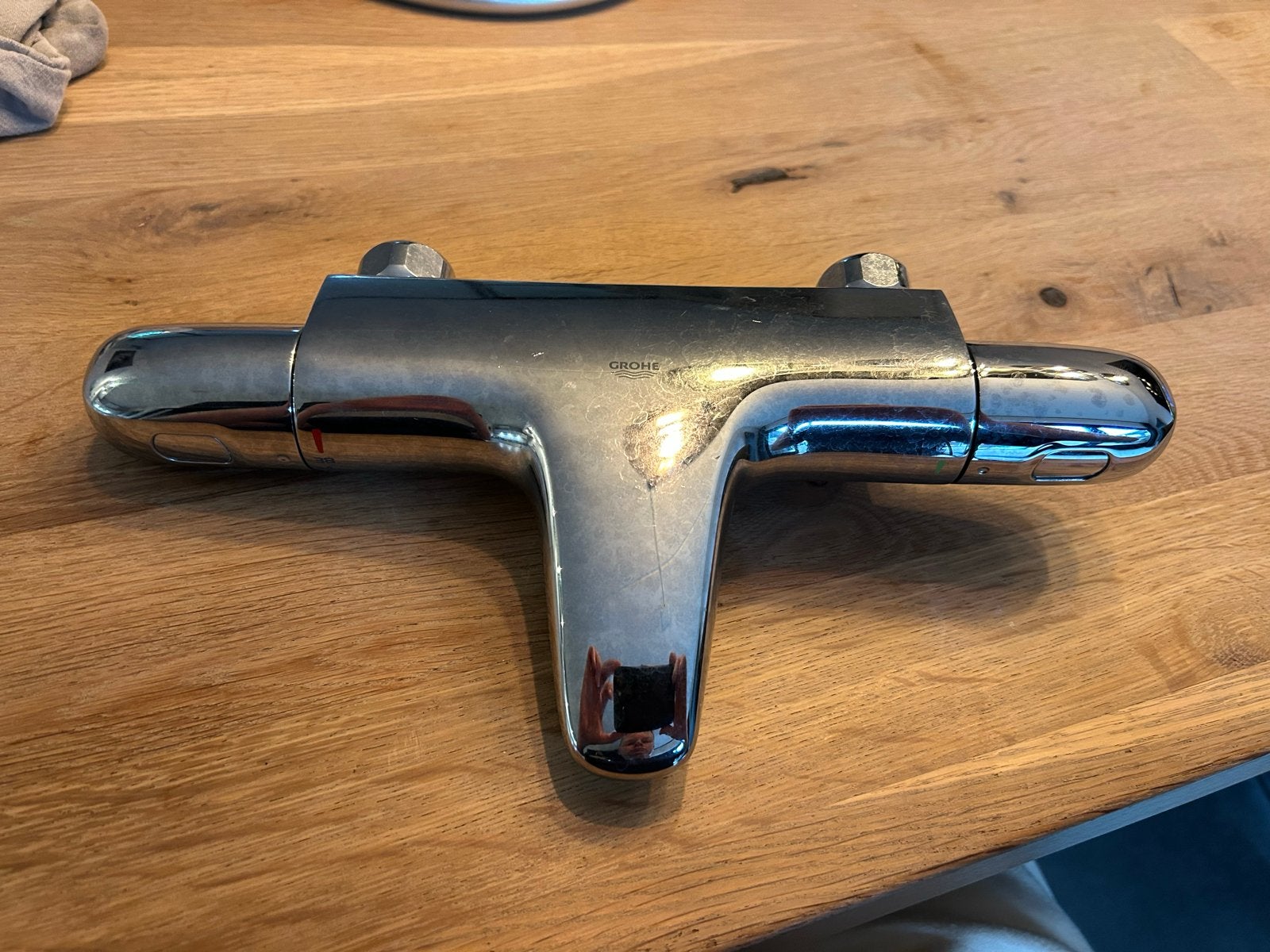 Grohe thermostaatkraan bad/douche 15 cm, Ophalen, Gebruikt, Chroom, Bad