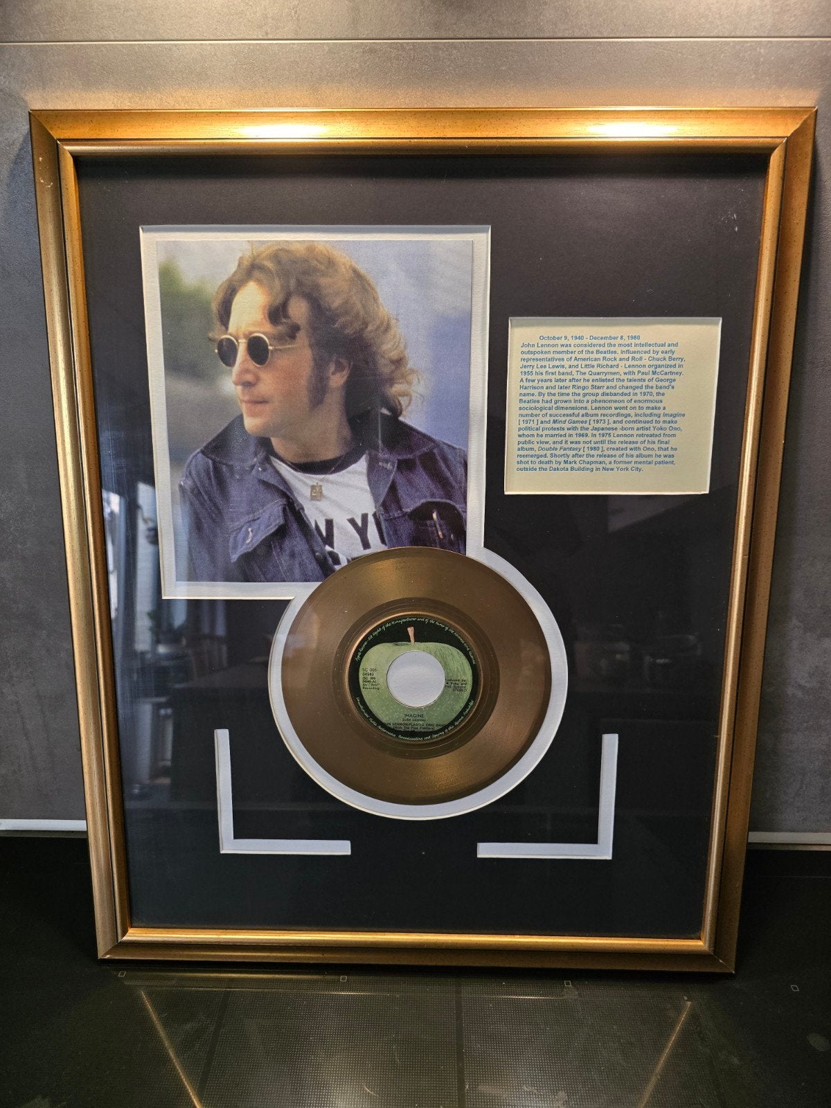 Vintage John Lennon - Imagine display, ingelijst, Ophalen of Verzenden, Gebruikt, Cd of Plaat