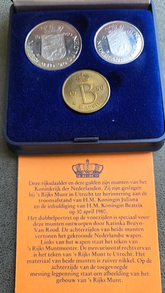 Rijksdaalder en gulden 1980, Juliana, Ophalen of Verzenden, Koningin Juliana, 2½ gulden, Setje