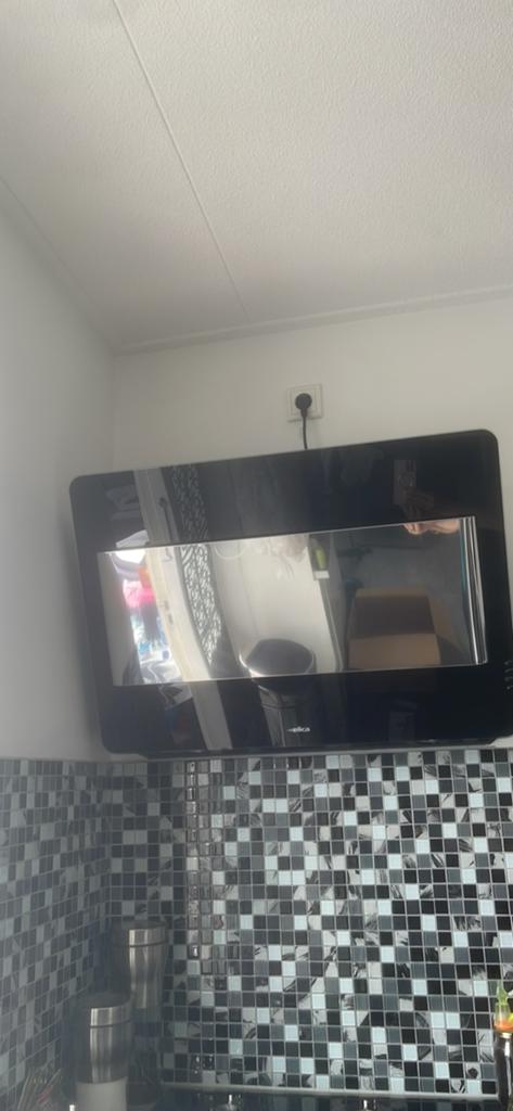 Elica Wandafzuigkap - Zwart Glas - Zo goed als nieuw, Wandschouwkap, Ophalen of Verzenden, Zo goed als nieuw, Vrijstaand