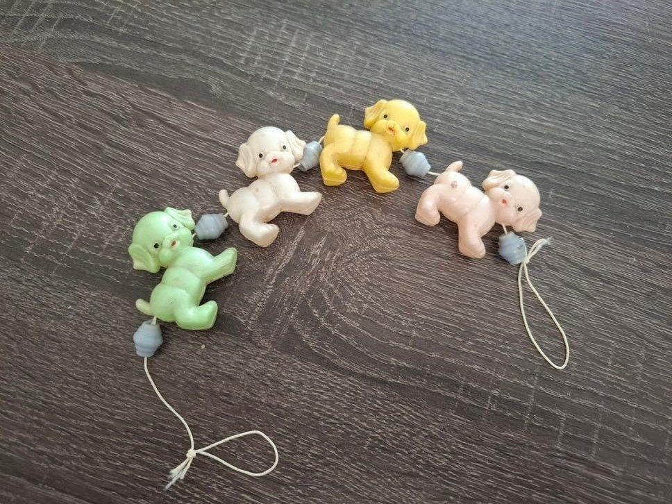 Vintage Mobiel met Schattige Hondjes - Jaren '70, Ophalen of Verzenden, Gebruikt, Overige typen