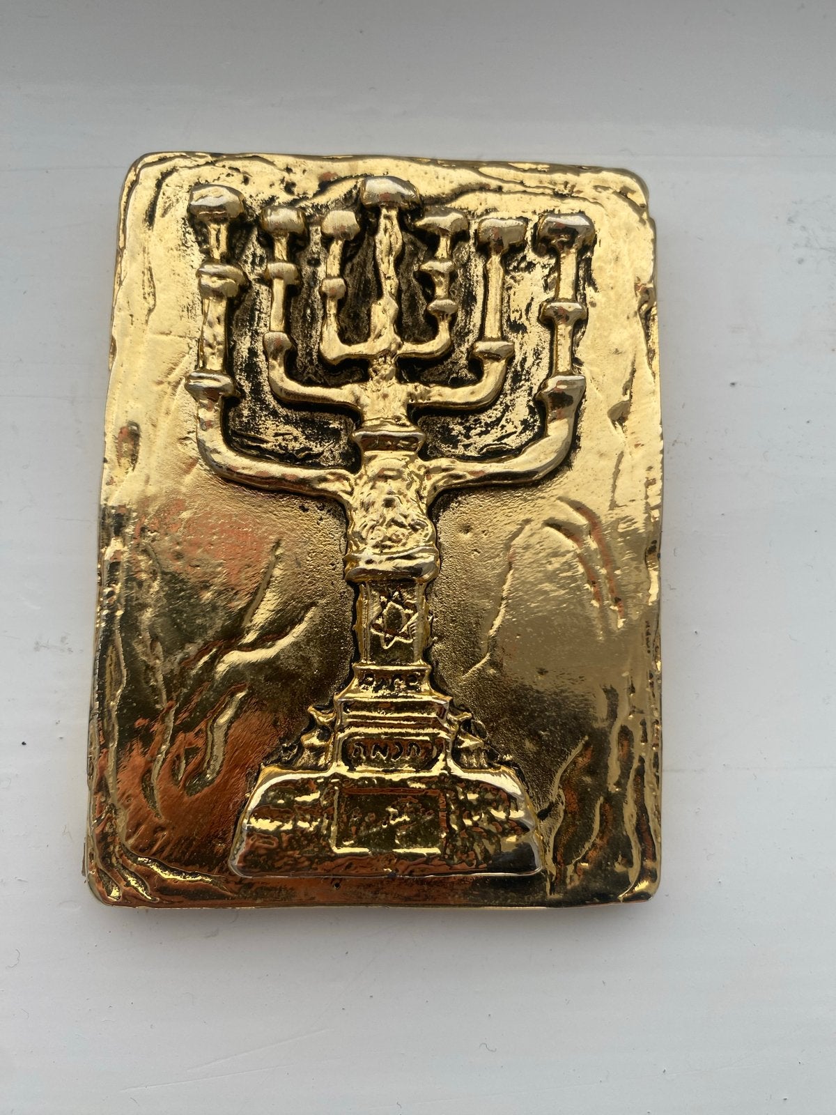 Salvador Dalí - Menorah Hashalom (bladgoud met brons), Minder dan 20 cm, Ophalen of Verzenden, Gemerkt, Beeld