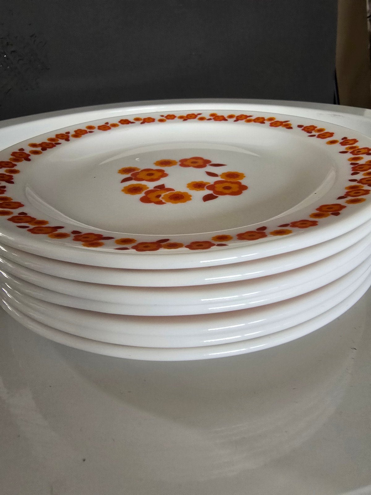 Arcopal ontbijtbordjes met bloemmotief - set van 6, Huis en Inrichting, Keuken | Servies, Gebruikt, Overige merken, Vintage, Ophalen of Verzenden