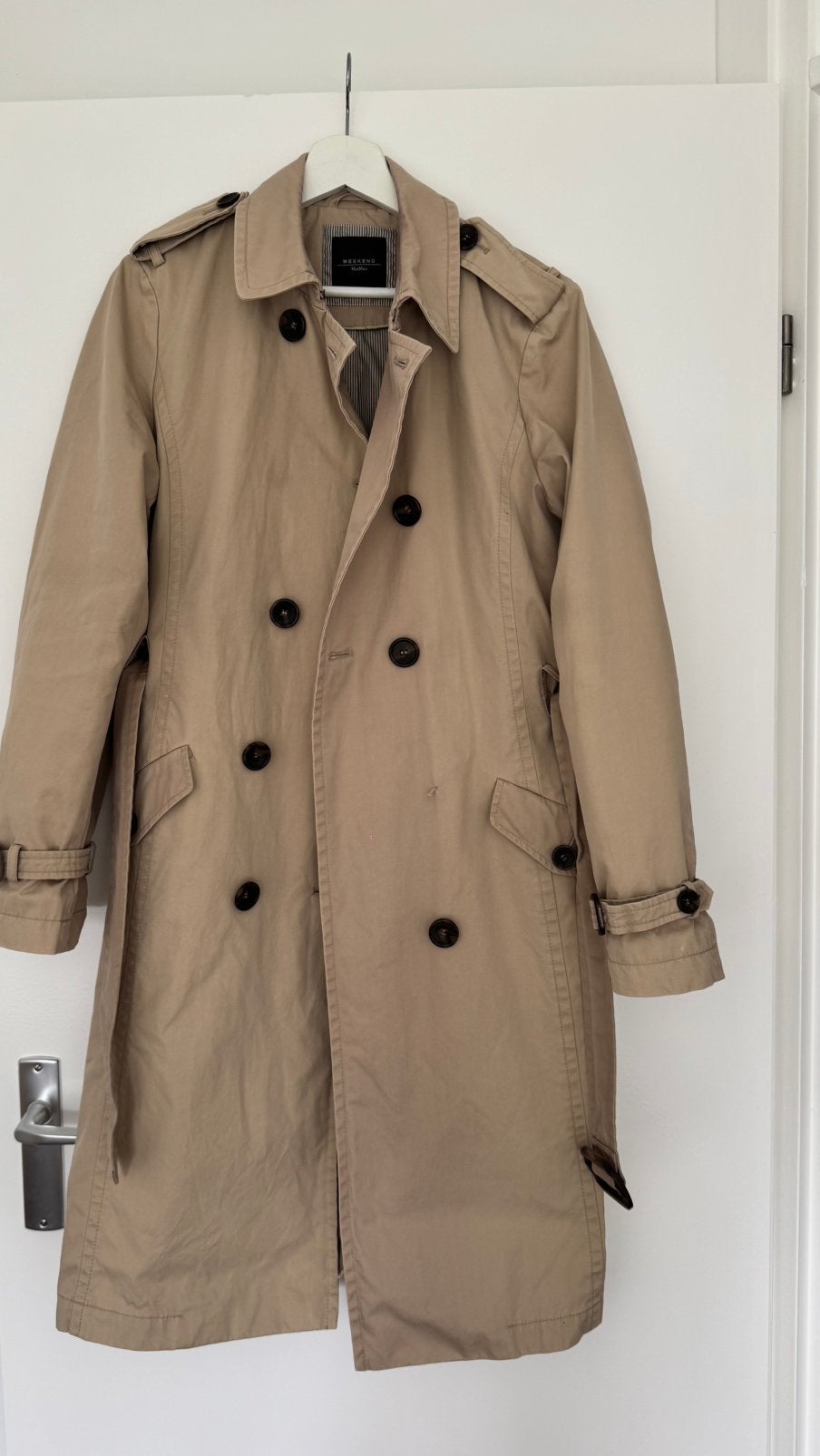 Max mara weekend trenchcoat, Kleding | Dames, Jassen | Zomer, Ophalen of Verzenden, Gedragen, Maat 42/44 (L), Beige