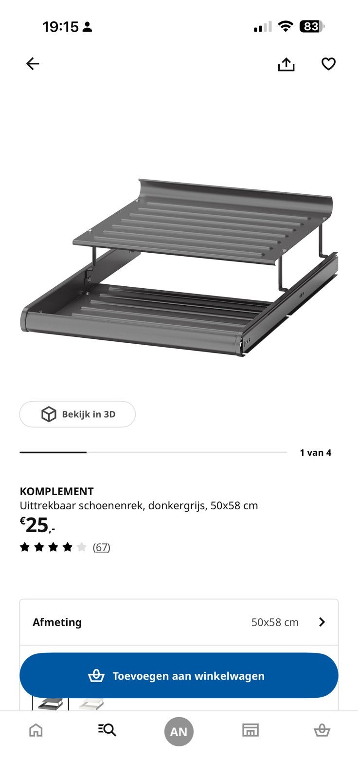 3x IKEA pax schoenen komplement, Ophalen, Zo goed als nieuw