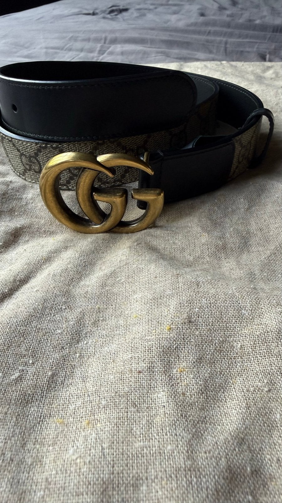 Gucci GG Supreme riem - Zo goed als nieuw, Echt leder, 90 tot 100 cm, Heupriem, Ophalen of Verzenden