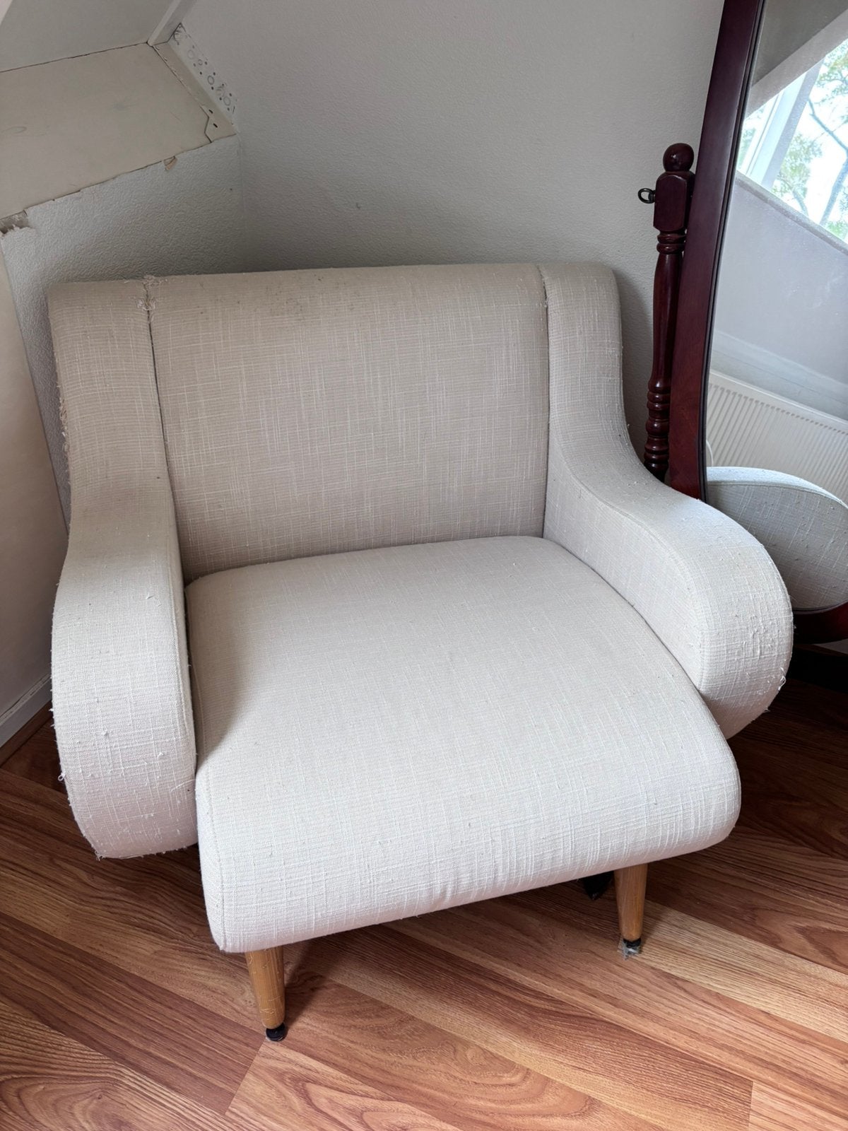 Gratis fauteuil beige, Huis en Inrichting, Ophalen, Eenpersoons, 75 tot 100 cm, Zo goed als nieuw