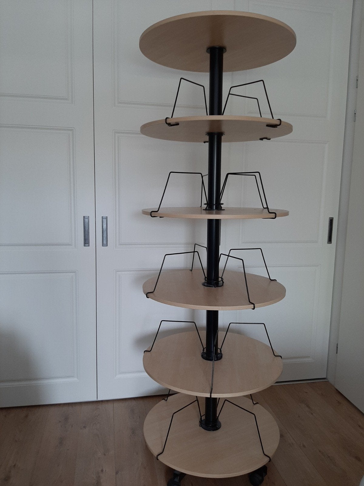 Draaiende ordner of boeken caroussel - Hout en Metaal, Ophalen, Gebruikt, 25 tot 50 cm, Minder dan 100 cm