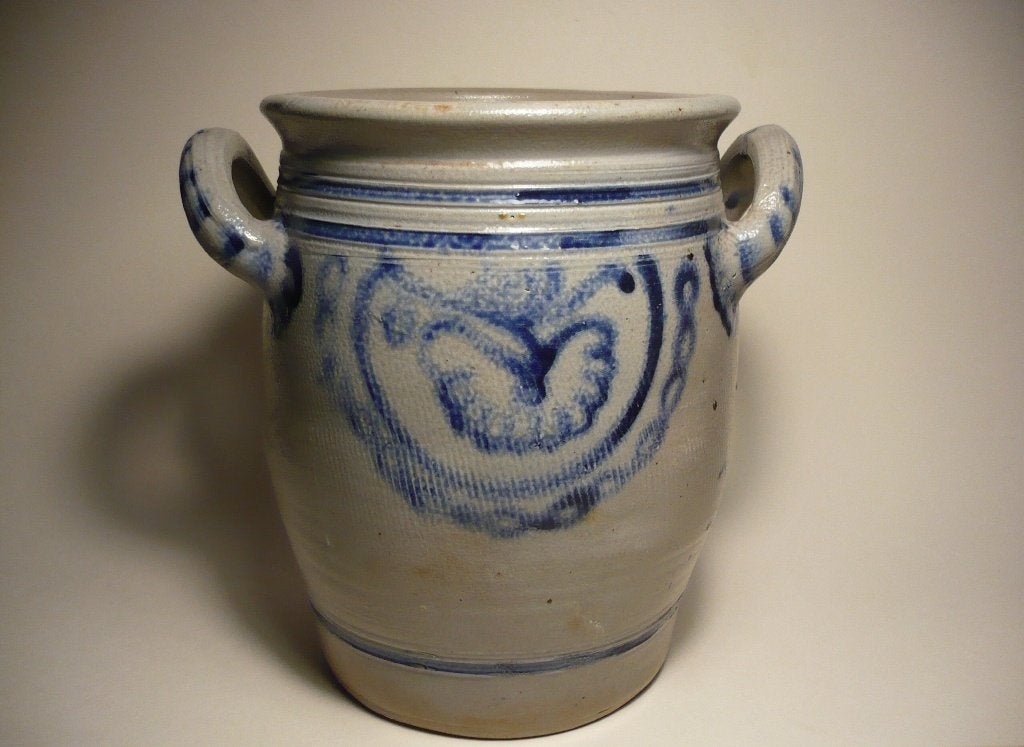 026b-Keuls steengoed pot, prachtig antiek item., Ophalen of Verzenden