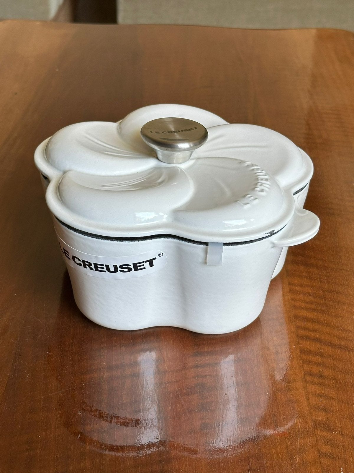 Le Creuset bloesem braadpan 20 cm – Wit Glans, Ophalen, Zo goed als nieuw, Gietijzer, Koekenpan of Braadpan
