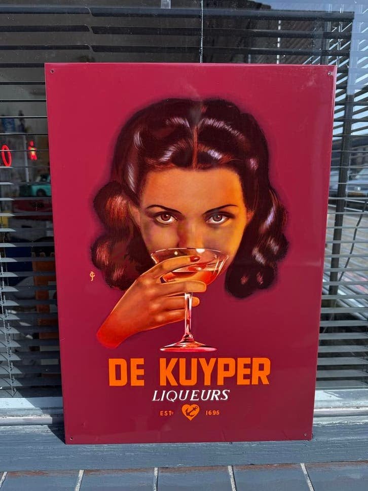 Vintage De Kuyper Liqueurs Reclamebord, Reclamebord, Gebruikt, ., Ophalen of Verzenden