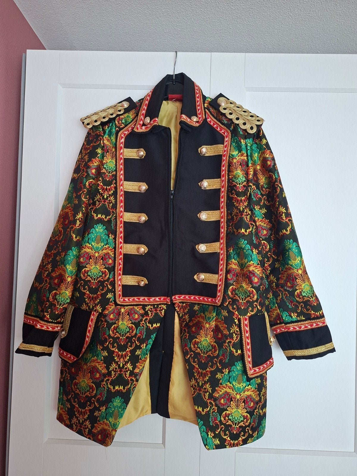 Carnavalsjas brokaat met handschoenen, Thetru, Carnaval, Maat 42/44 (L), Ophalen of Verzenden