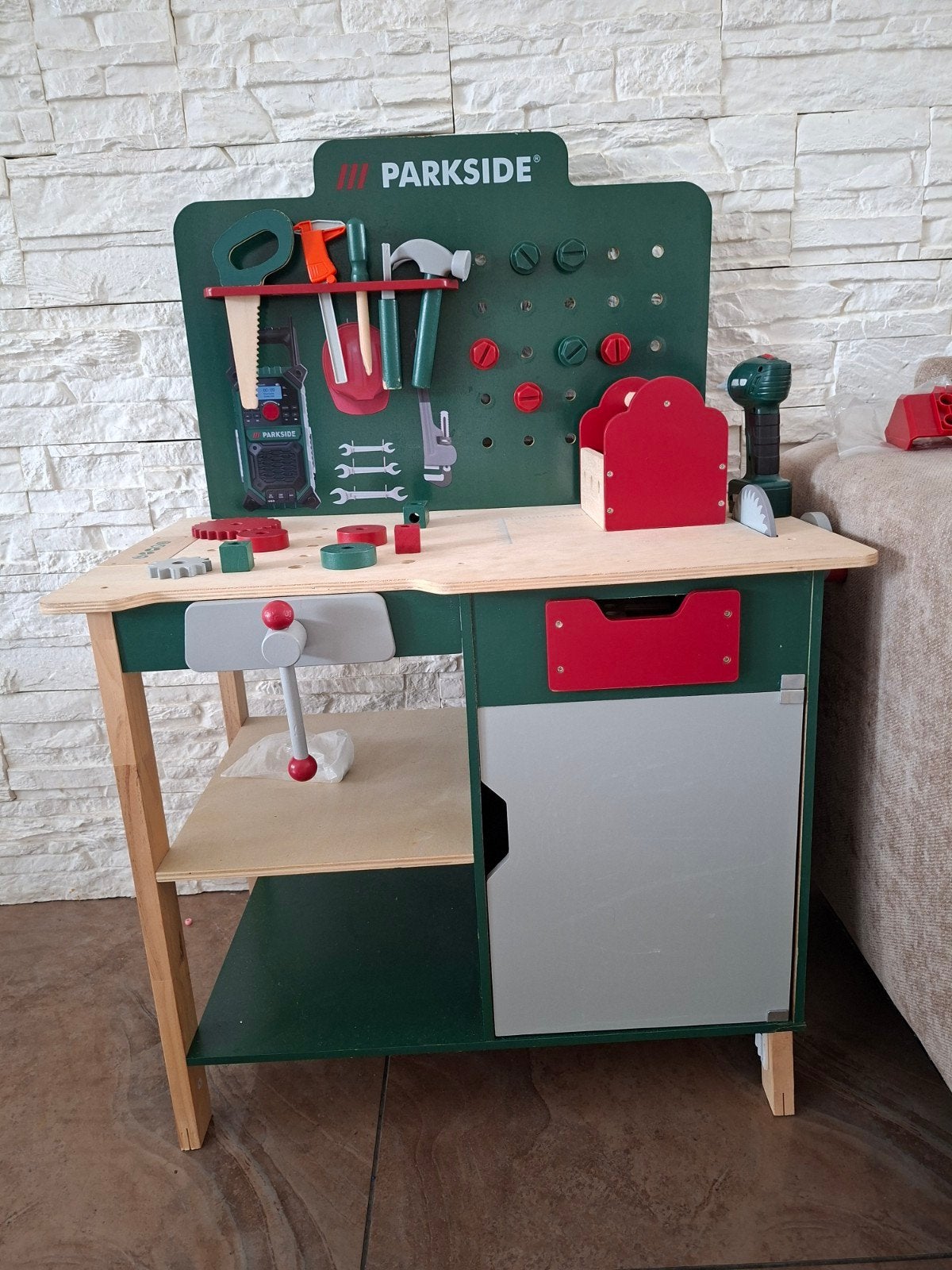 Parkside Houten Werkbank voor Kinderen met Gereedschap, Ophalen, Zo goed als nieuw, Jongen of Meisje