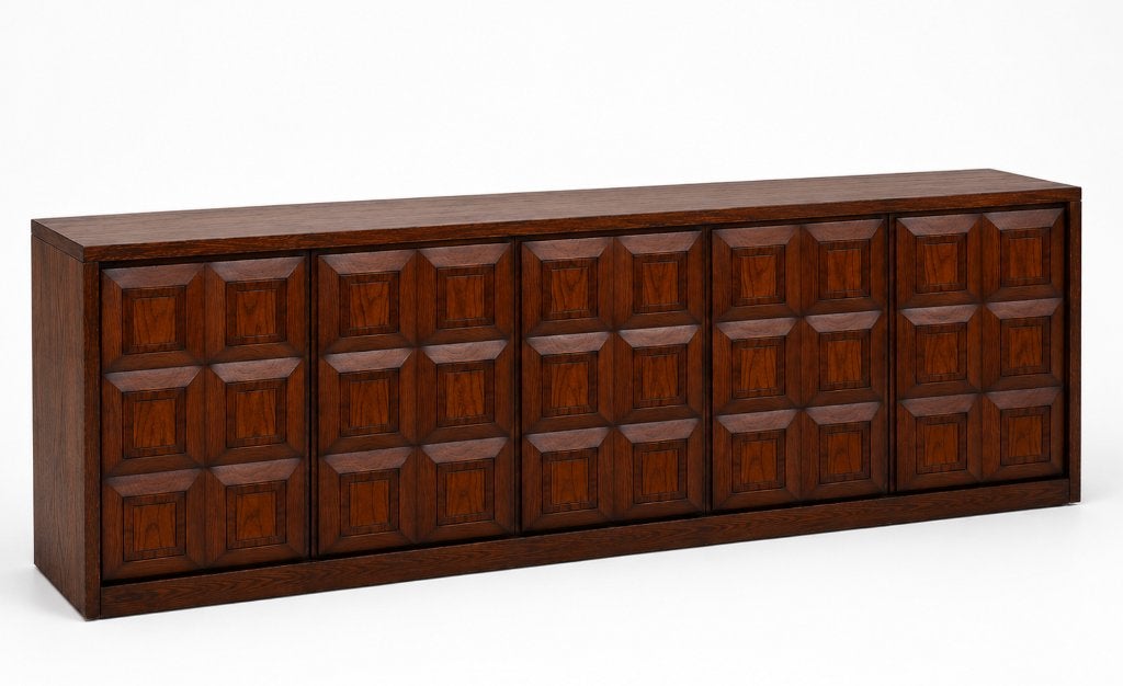 Brutalistisch dressoir, Huis en Inrichting, Kasten | Dressoirs, Ophalen, Gebruikt, 50 tot 75 cm, 200 cm of meer