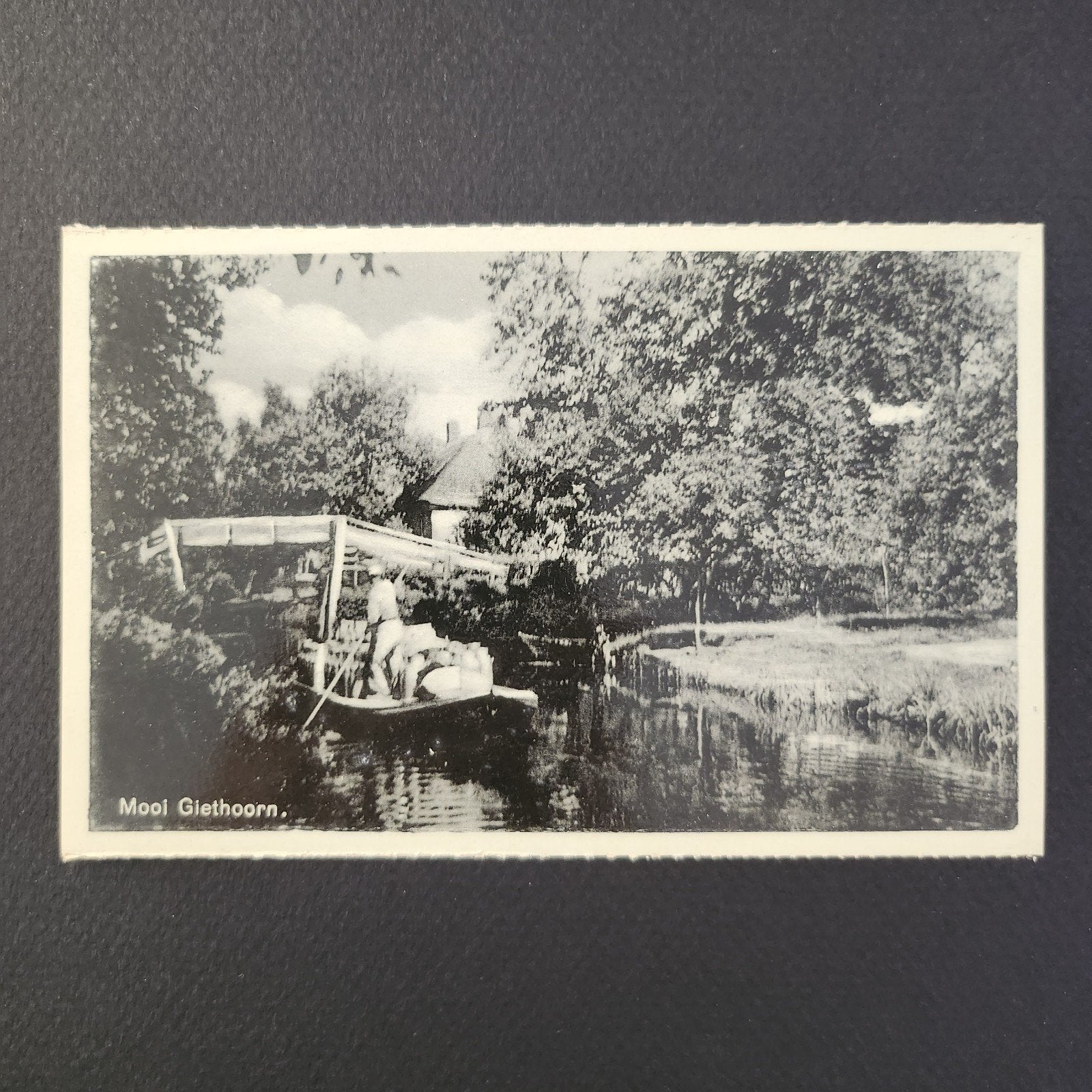 Mooi Giethoorn - Zwart-wit ansichtkaart, Verzenden, Gelopen, Overijssel