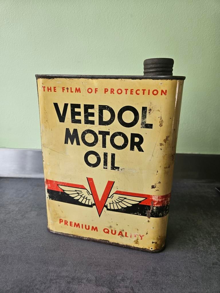 Veedol Olieblik 2 Liter Tidewater motoroil, Verzamelen, Blikken, Ophalen of Verzenden, Gebruikt, Overige