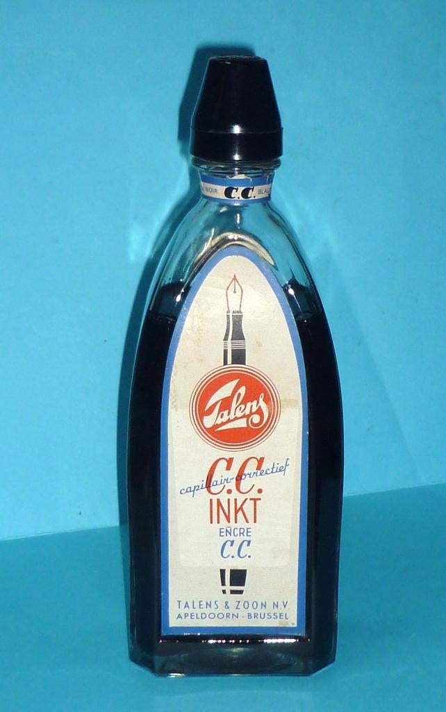 Zeer mooie en vrijwel volle fles Talens C.C. Inkt, Ophalen of Verzenden