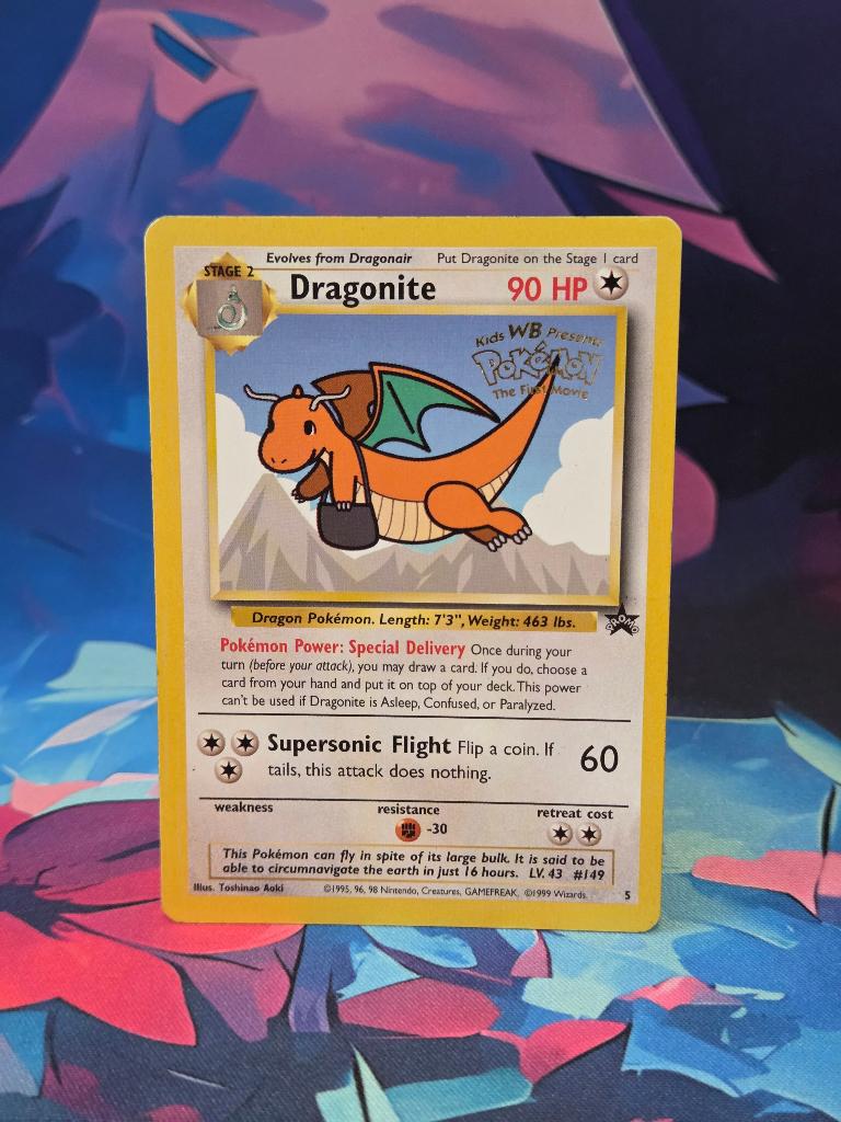 Pokémon Dragonite Movie Promo #5 – Vintage WOTC, Ophalen of Verzenden, Zo goed als nieuw