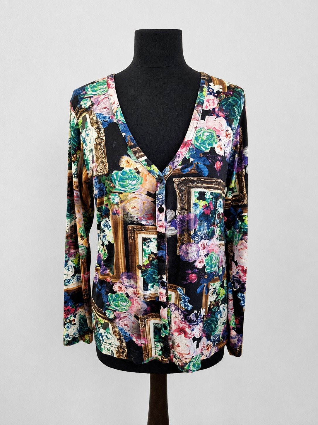 NED Viscose Stretch Vest/blouse Bloemenprint M Nieuw, NED, Ophalen of Verzenden, Nieuw, Maat 38/40 (M)