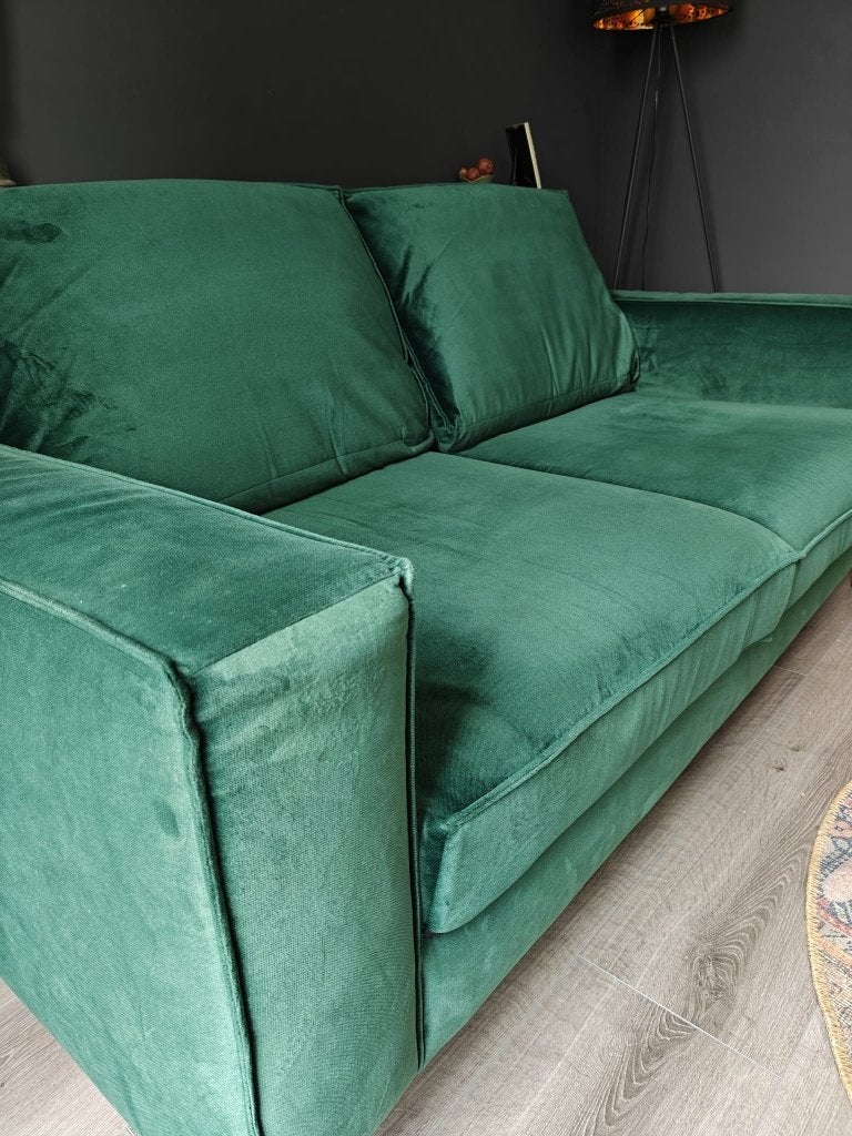 Mooie Velvet Bank - Groen, Huis en Inrichting, Ophalen, 150 tot 200 cm, Driepersoons, 75 tot 100 cm