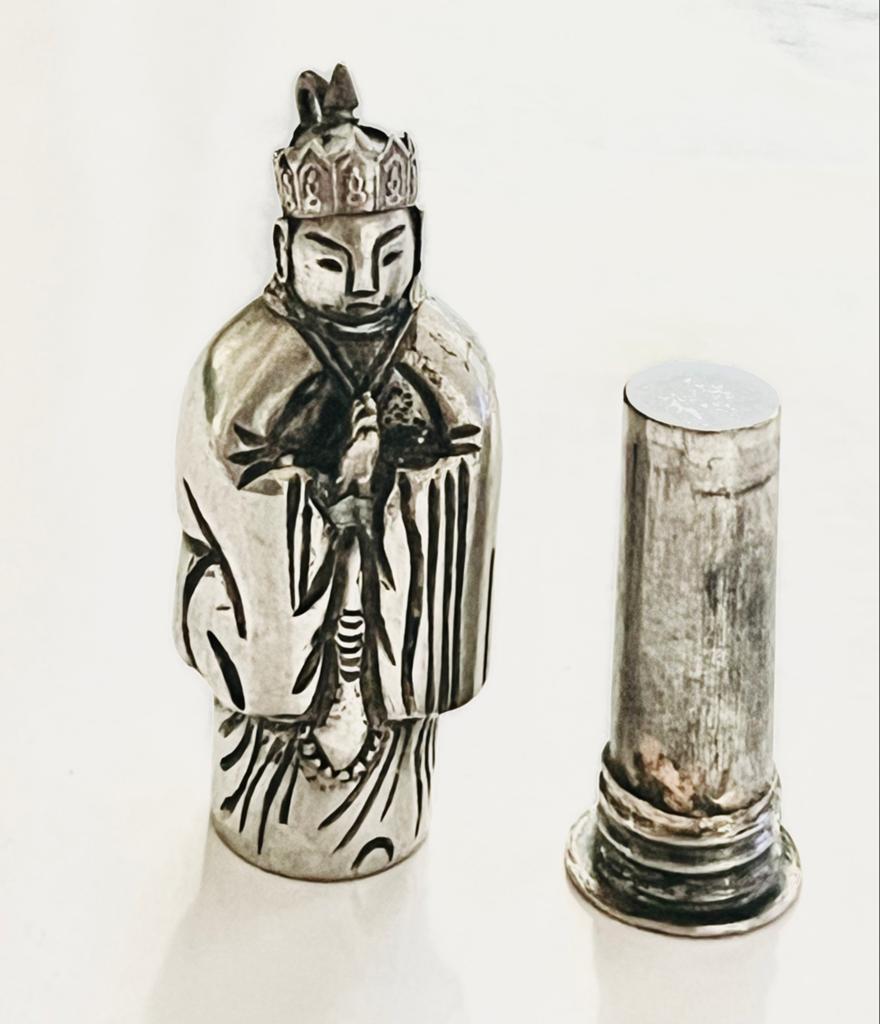 Antieke Zilveren Chinese Taoïstische Hanger met Wens, Antiek en Kunst, Verzenden, Zilver
