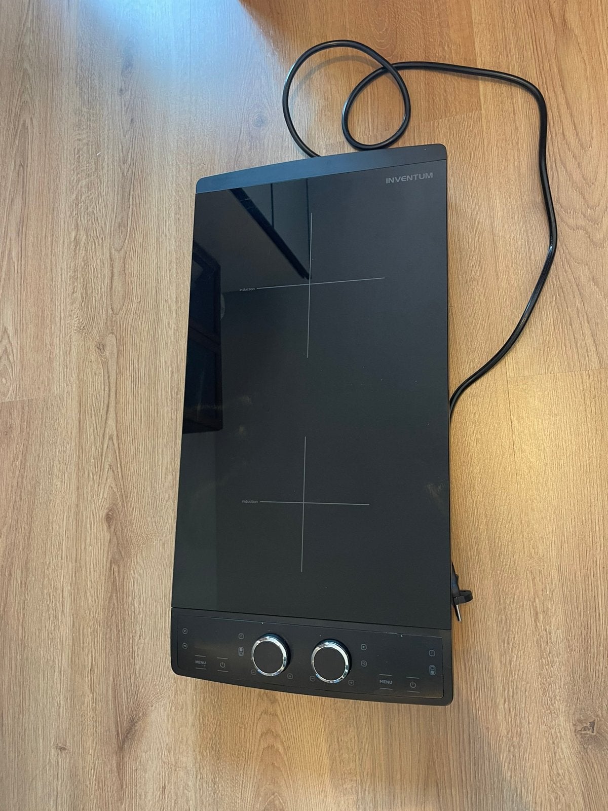 Inventum 2 pit inductie kookplaat met keramische glasplaat, Ophalen, 3 kookzones of minder, Zo goed als nieuw, Inductie
