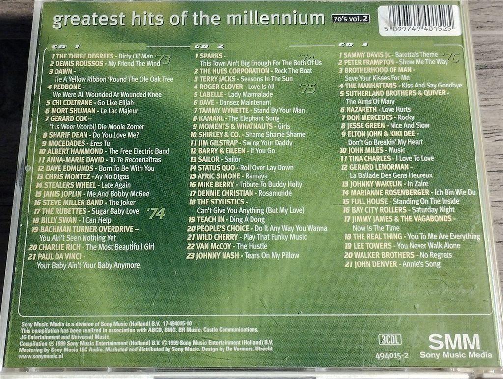 Greatest Hits Of The Millennium - 70\'s Vol 2 [3 CD], Ophalen of Verzenden, Zo goed als nieuw, Pop