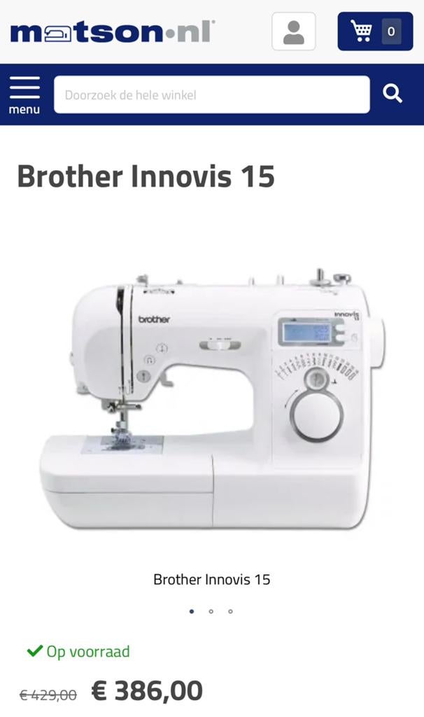 Brother Innov-is 15 Naaimachine - Zo goed als nieuw, Hobby en Vrije tijd, Naaimachines en Toebehoren, Zo goed als nieuw, Naaimachine