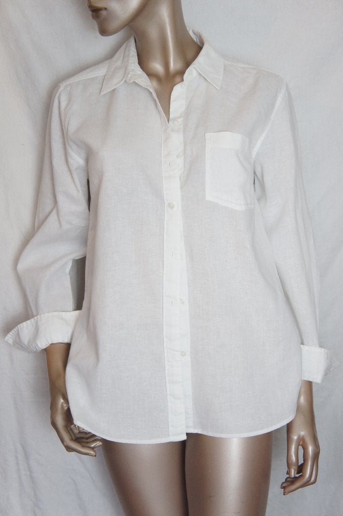 Blouse maat XS ( valt 36/38) LINEN COTTON, Verzenden, Zo goed als nieuw, Maat 36 (S), Wit