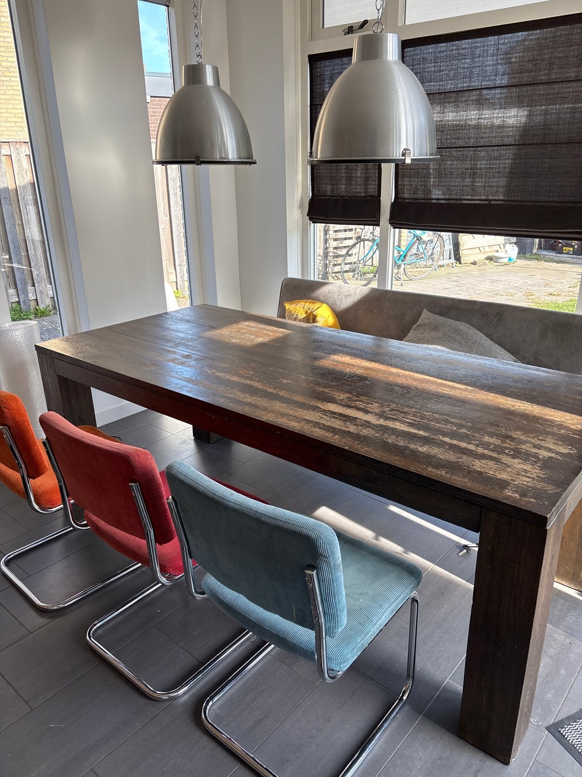 Houten eettafel en 3 stoelen, Ophalen
