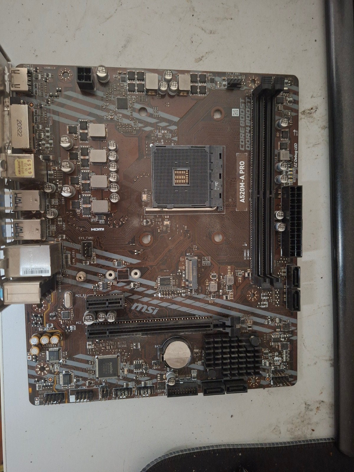 MSI A520M-A PRO AM4 Moederbord, Computers en Software, Ophalen, DDR4, AM4, Zo goed als nieuw