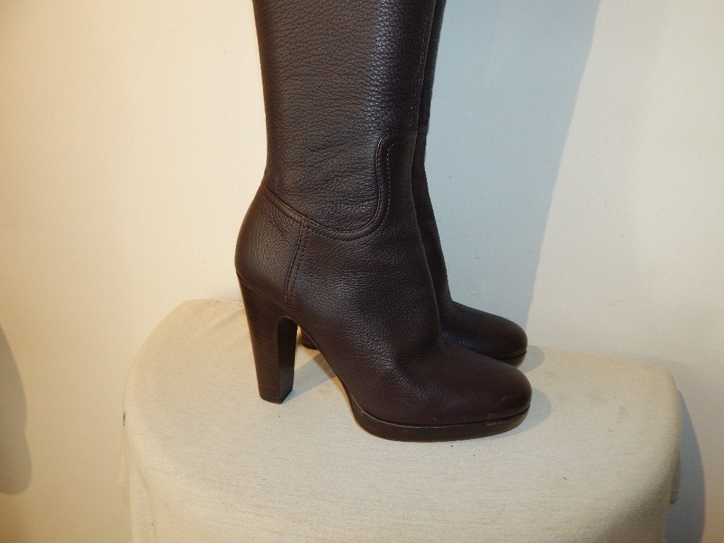 Miu Miu hoge overknee laarzen zacht leer chocolade bruin 36, Hoge laarzen, Bruin, Verzenden, Miu miu