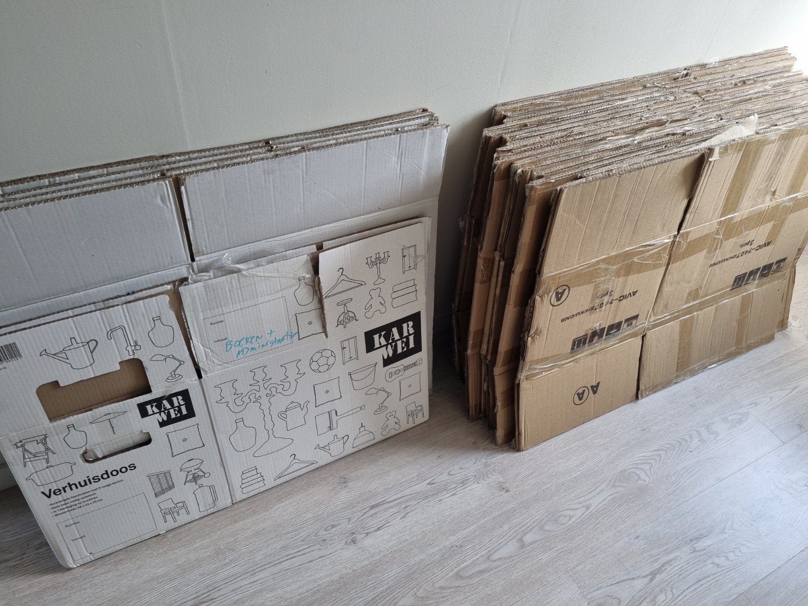 Verhuisdozen - Diverse maten, gebruikt, Doe-het-zelf en Verbouw, Kratten en Dozen, Ophalen, Doos, 40 tot 60 cm, Opvouwbaar
