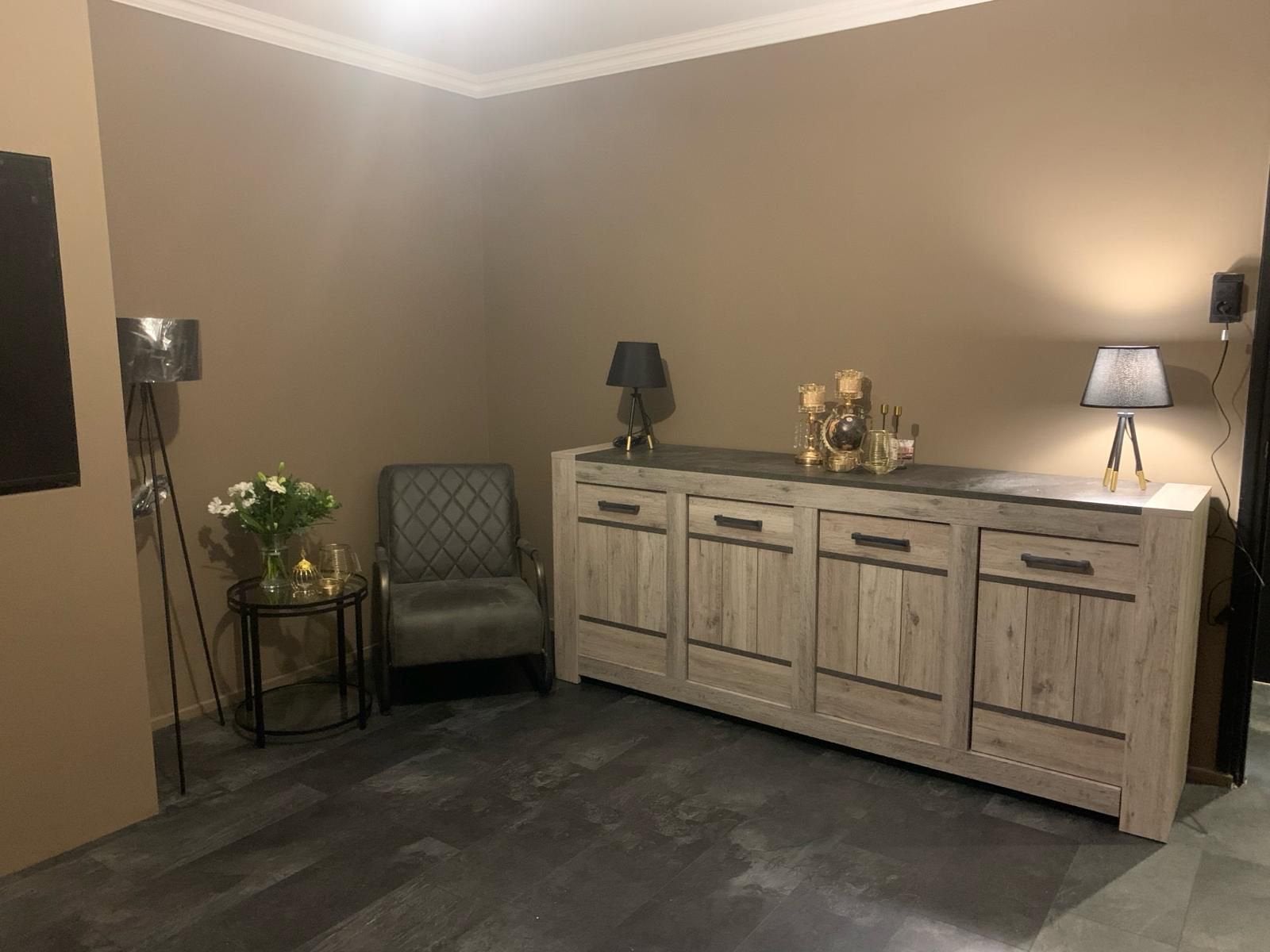 Complete Tollebeek woonkamerset - Grijs eiken/betonlook, Ophalen