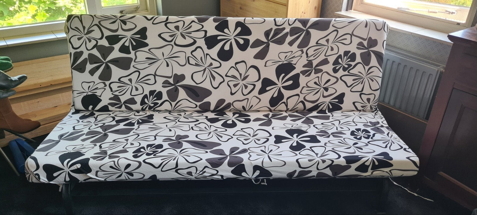 Futon slaapbank 185x120cm, Huis en Inrichting, Slaapkamer | Slaapbanken, Ophalen, Gebruikt, 190 cm of minder, Twijfelaar