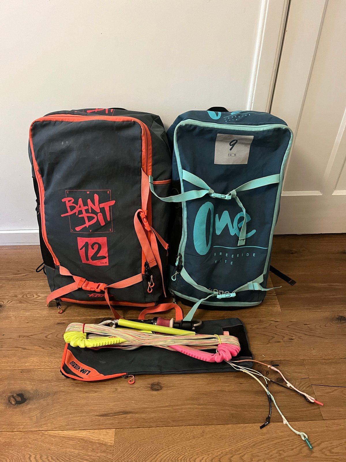 F-One Kiteset: Bandit 12m (2019) & One 9m (2020), Gebruikt, Geen board, Ophalen of Verzenden, Kite
