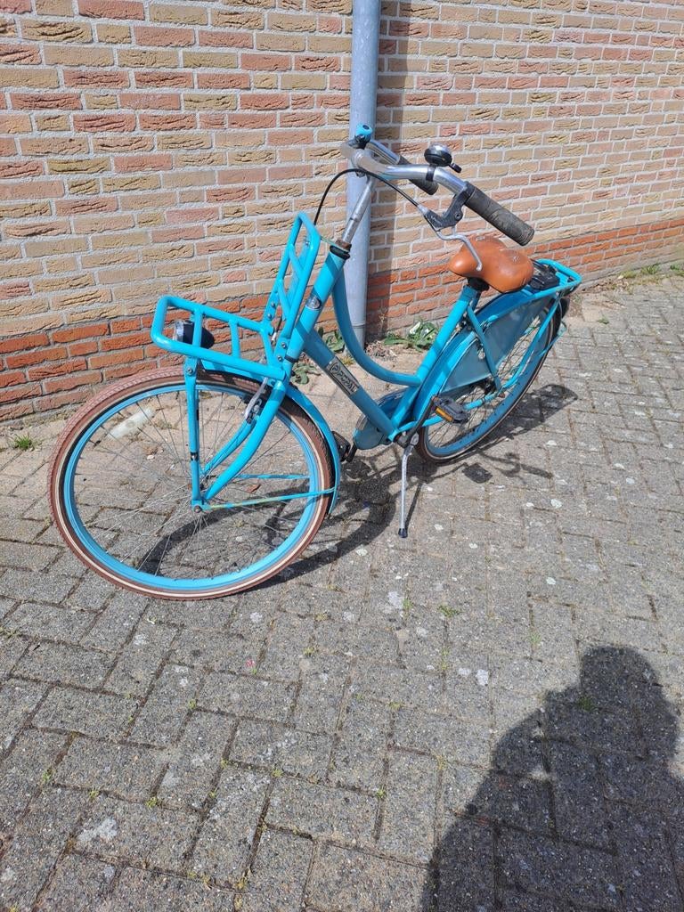 Kinder fiets  turquiose blauw, Fietsen en Brommers, Fietsen | Dames | Omafietsen, Ophalen, Gebruikt, Velgrem