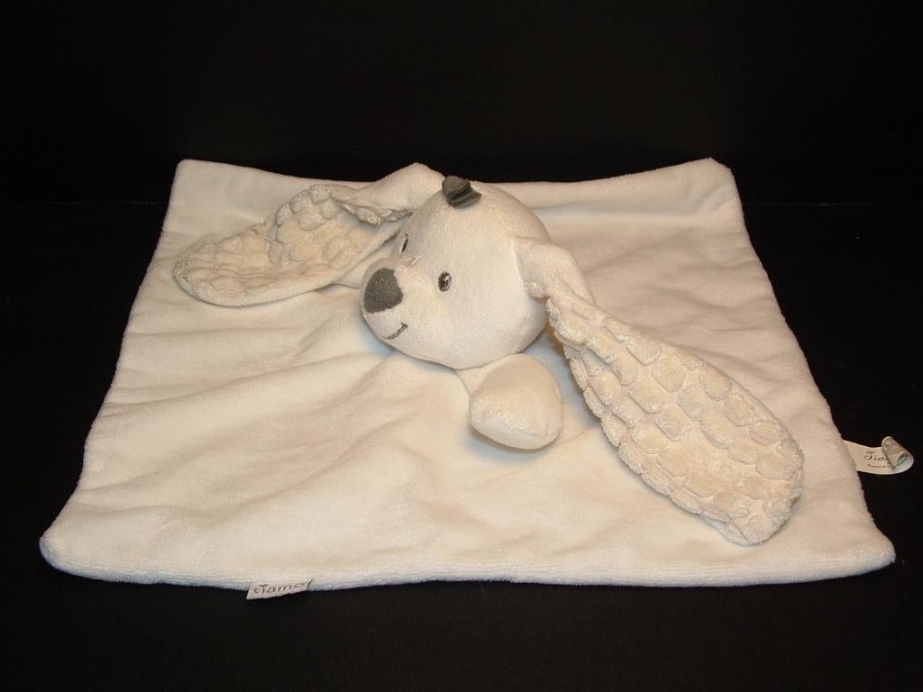 TIAMO KONIJN KNUFFELDOEK BASIC BUNNY VELOURS WIT MET, Ophalen of Verzenden, Nieuw, Overige typen
